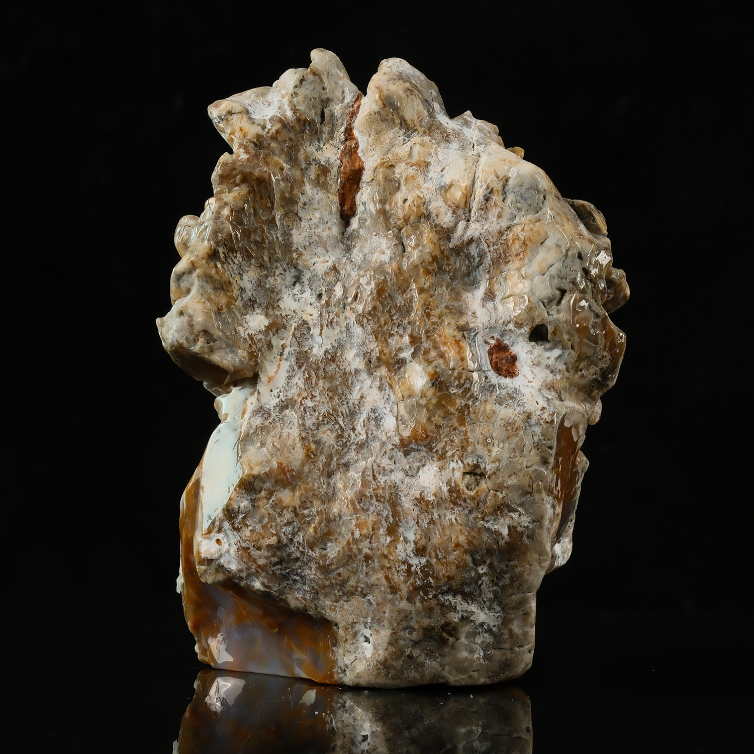 Yellow Chalcedony Lion Head Carving — view 3