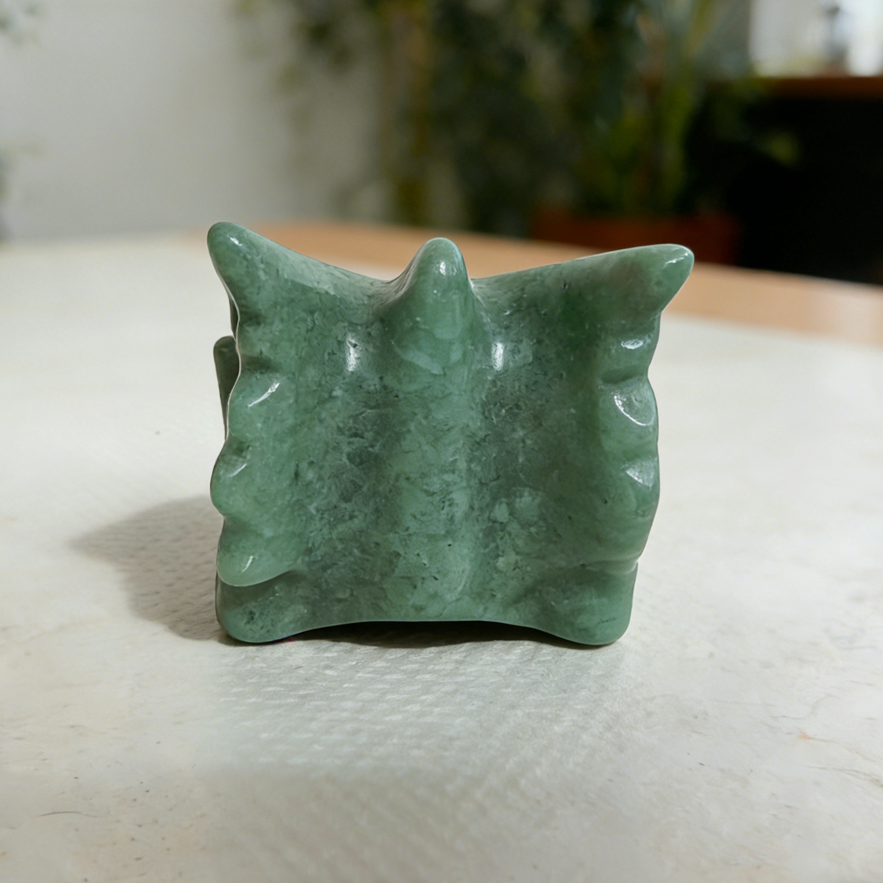 2.5 inch Green Aventurine Chinese Dragon Skull - Natural Jade Sculpture — view 5