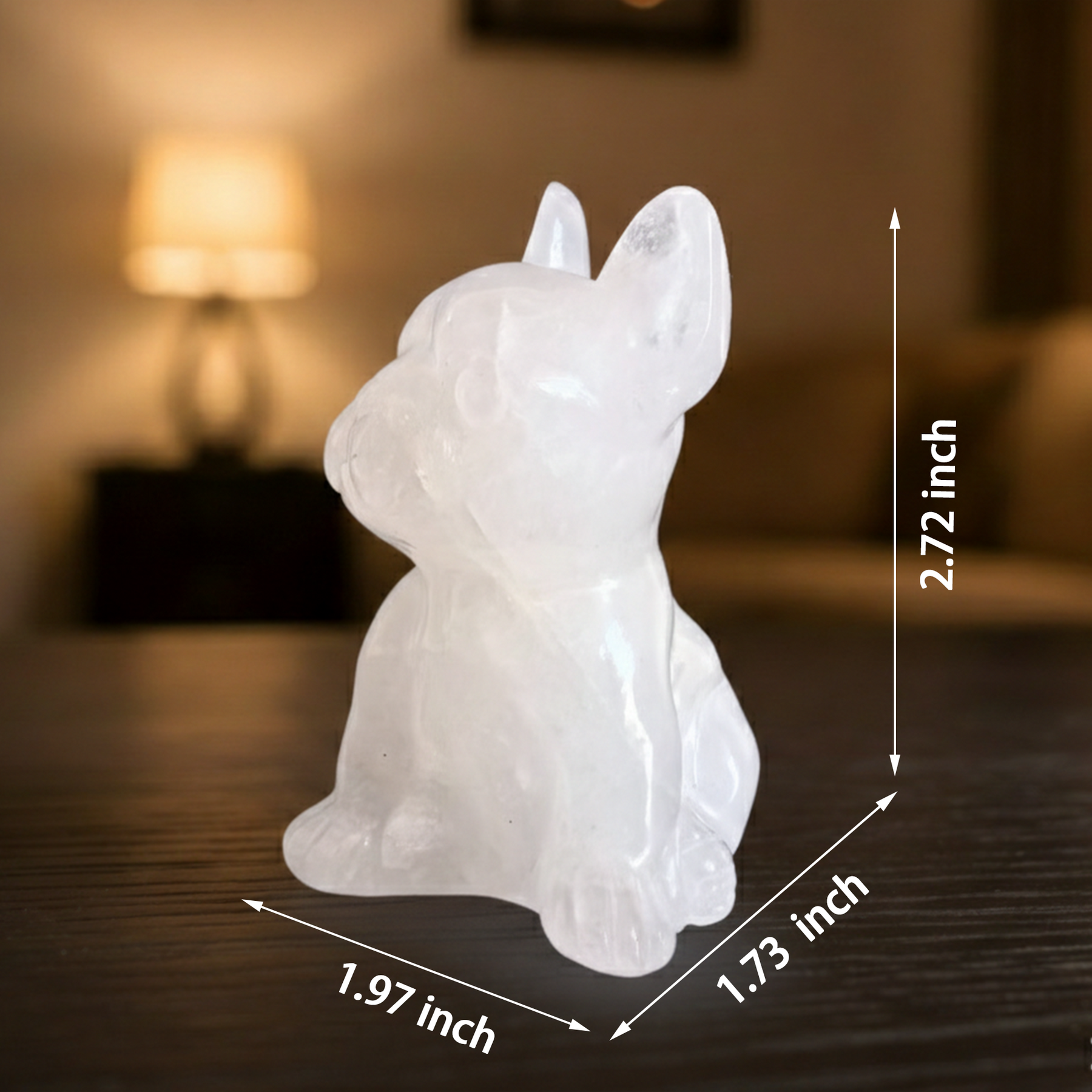 Angola Quartz Puppy Carving – Animal Sculpture — view 2
