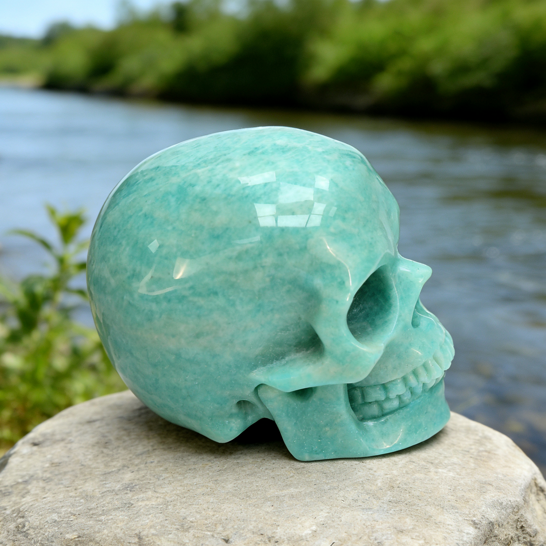 2 Inch Amazonite Crystal Skull – Mini Stone — view 3