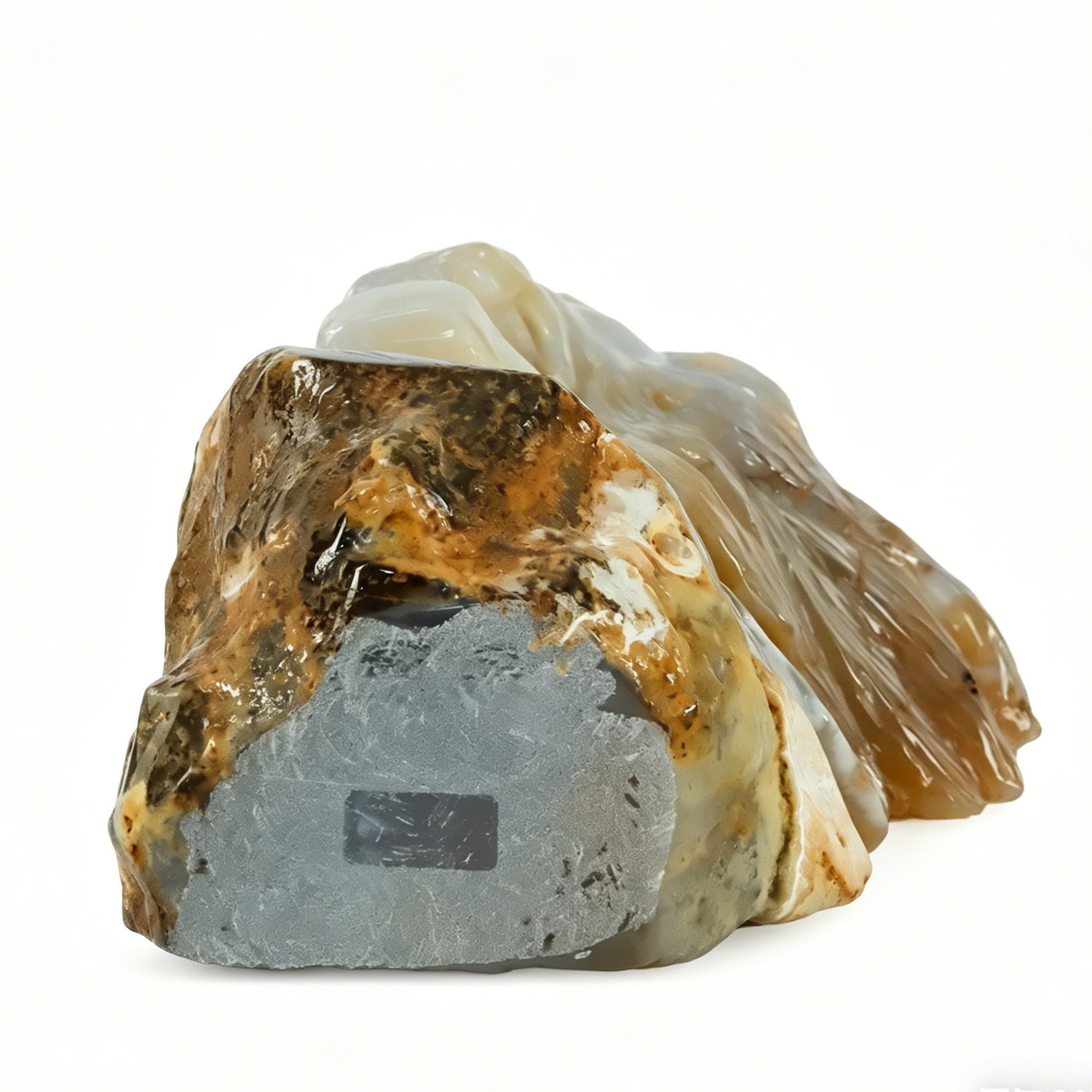 7.7 inch Yellow Chalcedony Lion Head Carving — view 7
