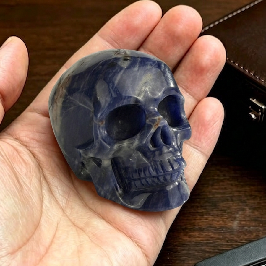 2 Inch Blue Lace Agate Crystal Skull – Skull — view 1