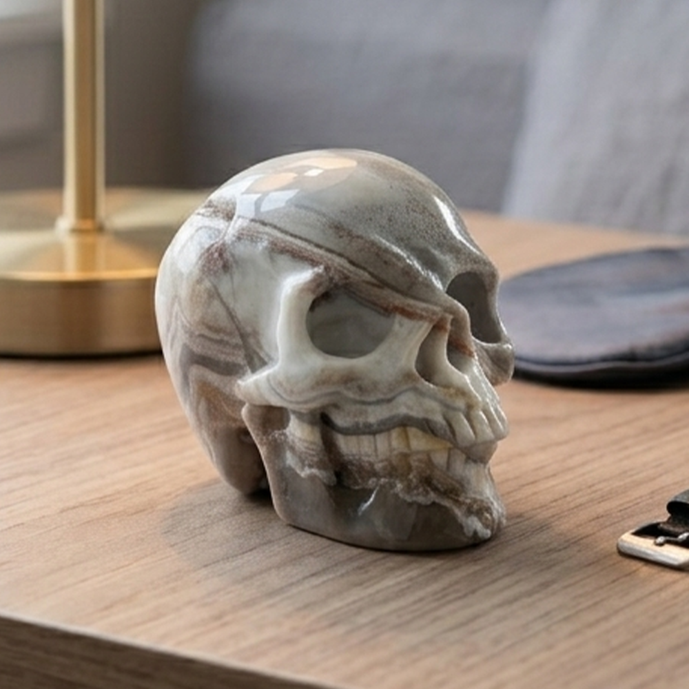 3 Inch Crazy Lace Agate Crystal Skull — view 1
