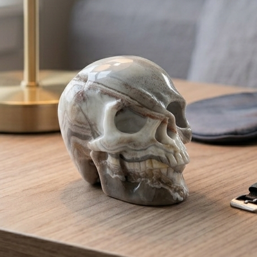 3 Inch Crazy Lace Agate Crystal Skull — view 1