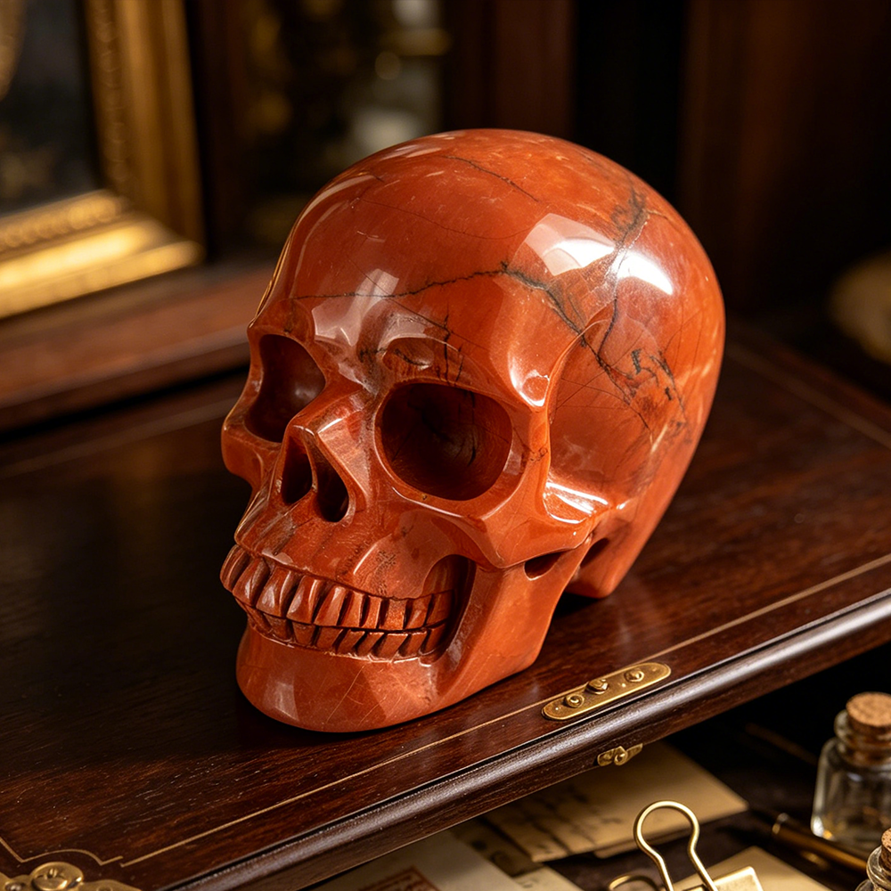 4.5 Inch Red Jasper Crystal Skull — view 1