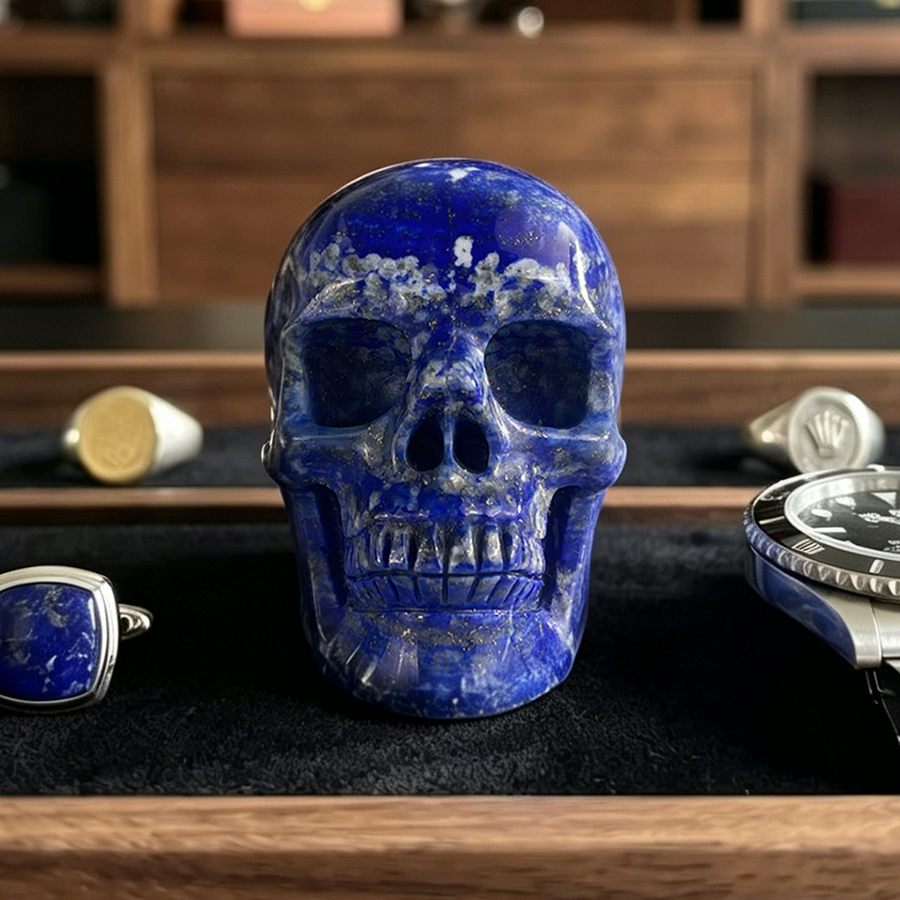 3 inch Lapis Lazuli Crystal Skull — view 1