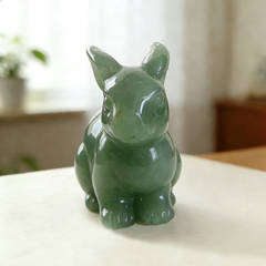 Green Aventurine Rabbit Carving – Lucky Stone Sculpture — view 6