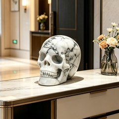 7-10 inch White Howlite Crystal Skull - Titan Series Large Scale Crystal Skull — view 6