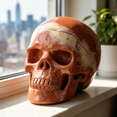 7-14 inch Red Jasper Crystal Skull - Titan Series Large Scale Crystal Skull — view 8