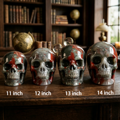 7-14 inch African Bloodstone Crystal Skull - Titan Series Large Scale Crystal Skull — view 2