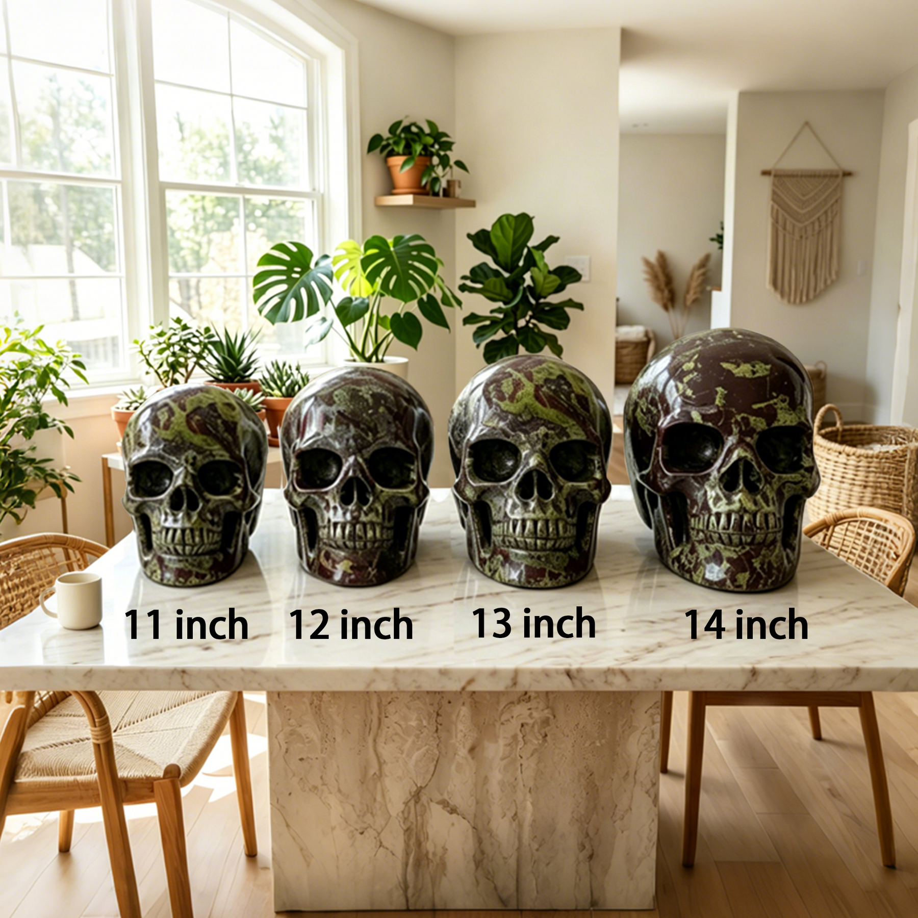 7-14 inch Dragon Bloodstone Crystal Skull - Titan Series Large Scale Crystal Skull — view 4