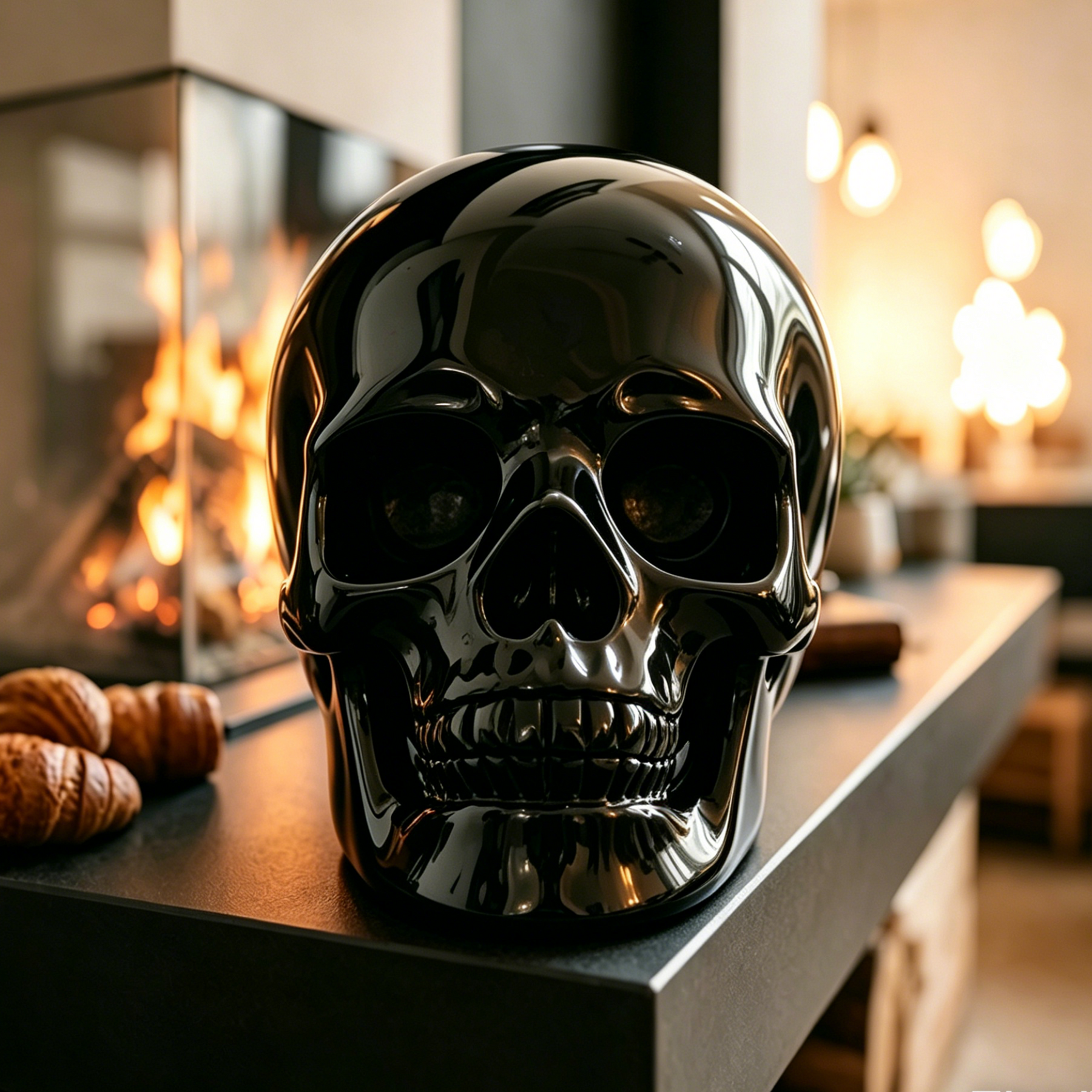 7-14 inch Black Obsidian Crystal Skull - Titan Series Large Scale Crystal Skull — view 8