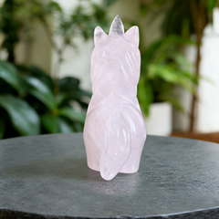 Rose Quartz Chibi Unicorn Carving — view 5