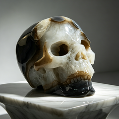 7.8 inch Carved Geode Agate Skull - Sculpture Carving — view 1