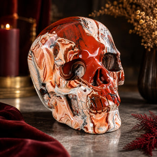 Roter Jaspis riesiger Totenkopf