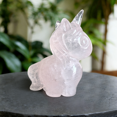 Rose Quartz Chibi Unicorn Carving — view 6