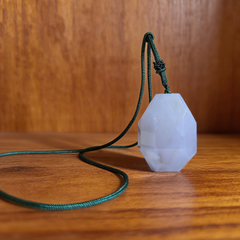 Blue Chalcedony Polyhedron Fidget Pendant – Charm — view 3