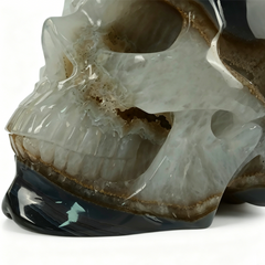 7.8 inch Carved Geode Agate Skull - Sculpture Carving — view 7