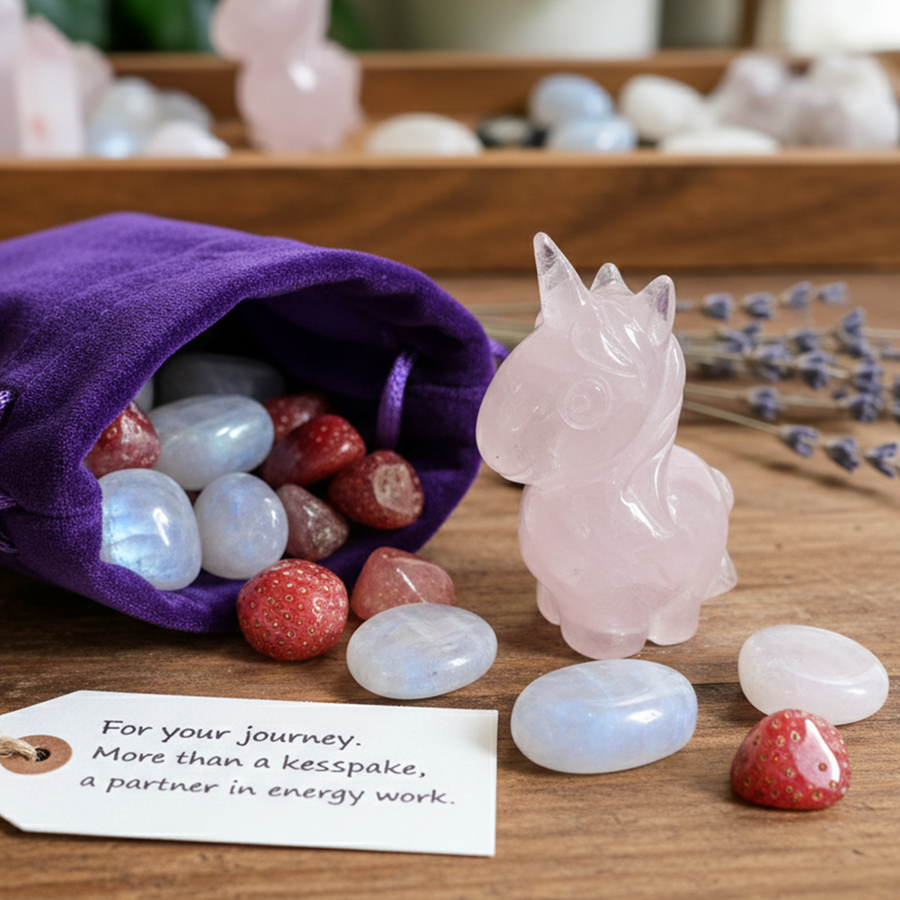 Rose Quartz Chibi Unicorn Carving — view 1