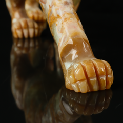 Yellow Chalcedony Leopard Carving — view 7