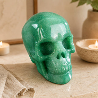 3-inch Green Aventurine Skull