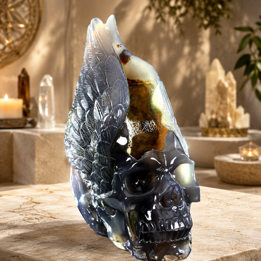 Geoden-Achat-Riesenschädel