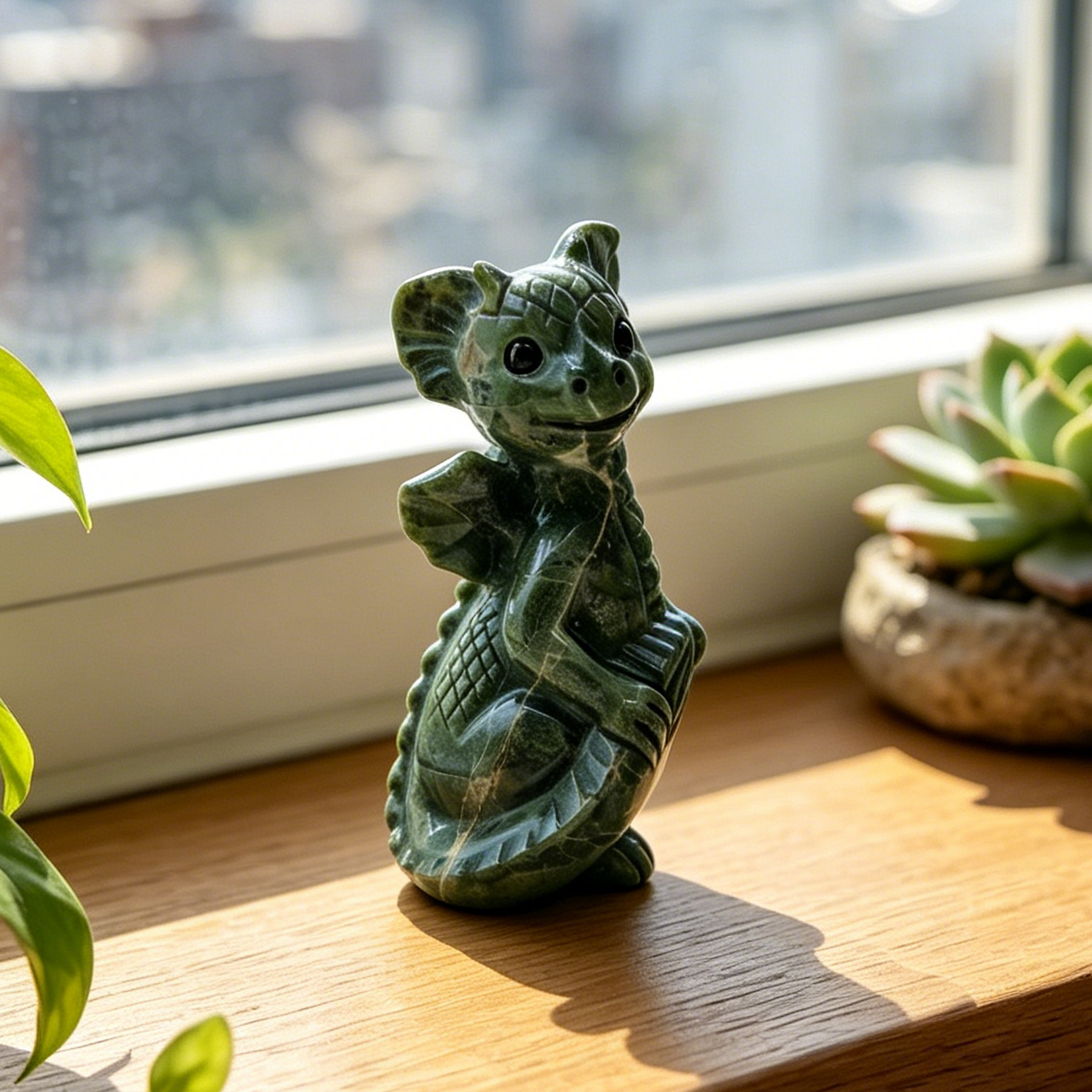Jiulong Jade Flying Dragon Baby Jade - Natural Jade Stone Carving — view 1