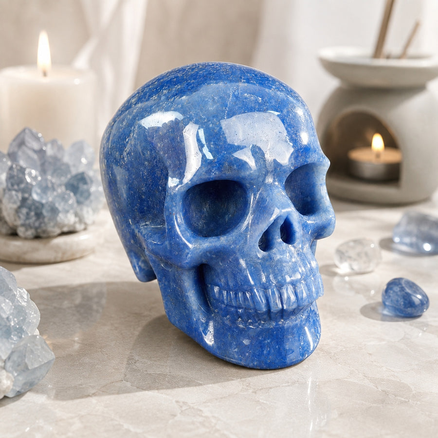 4.5-inch Blue Aventurine Skull