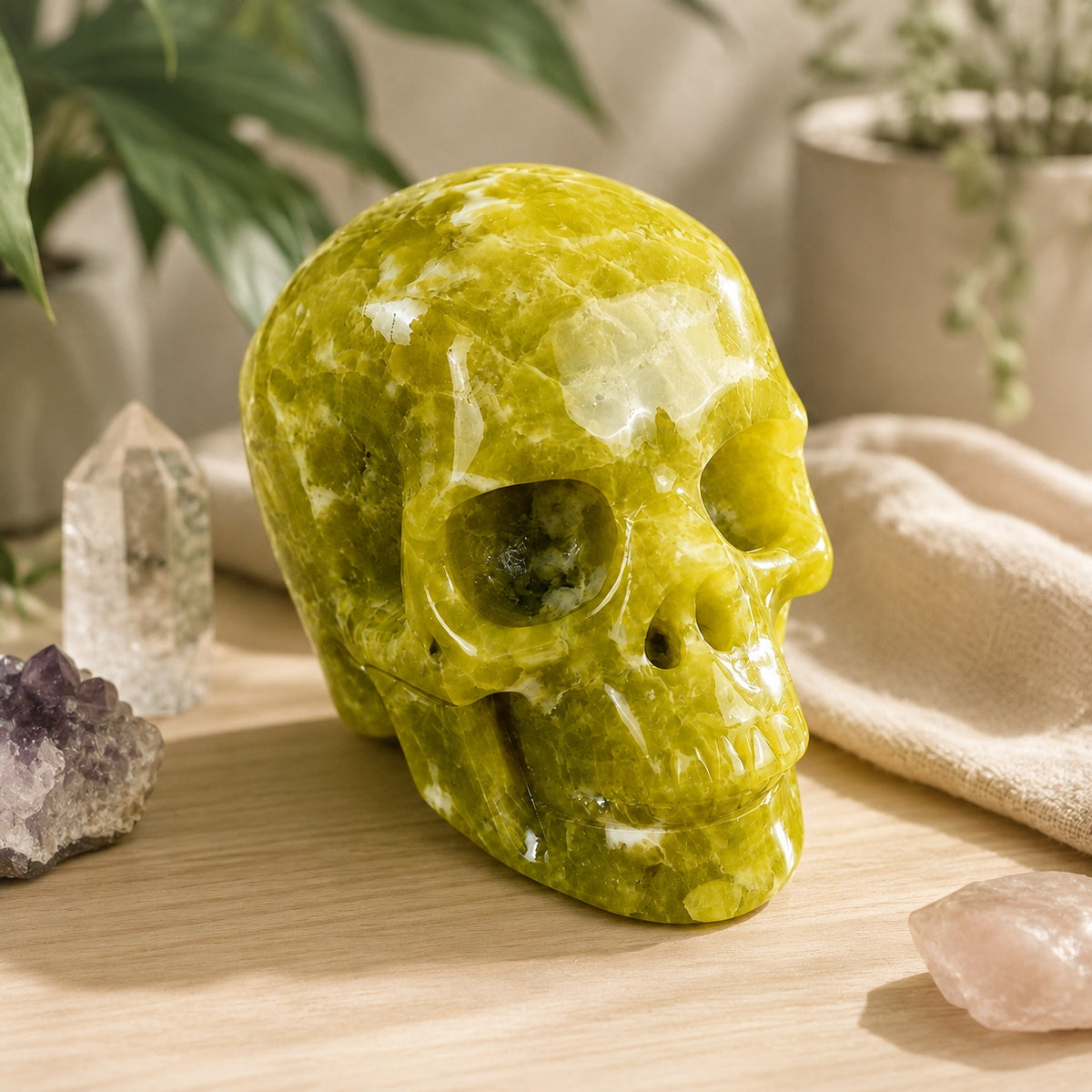 3-inch Serpentine Jade Skull