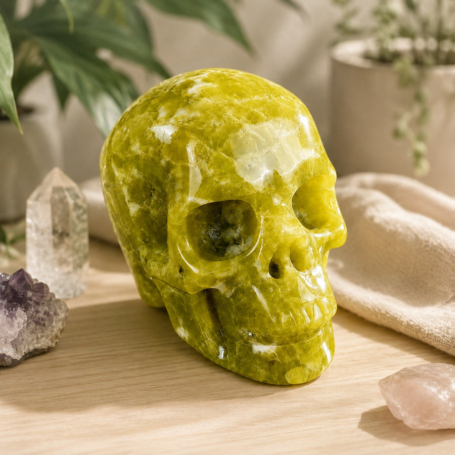 3-inch Serpentine Jade Skull