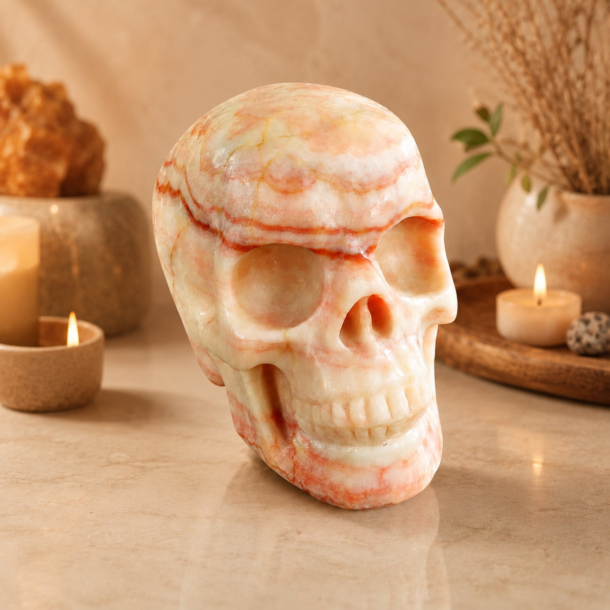 4.5-inch Zebra Jasper Skull