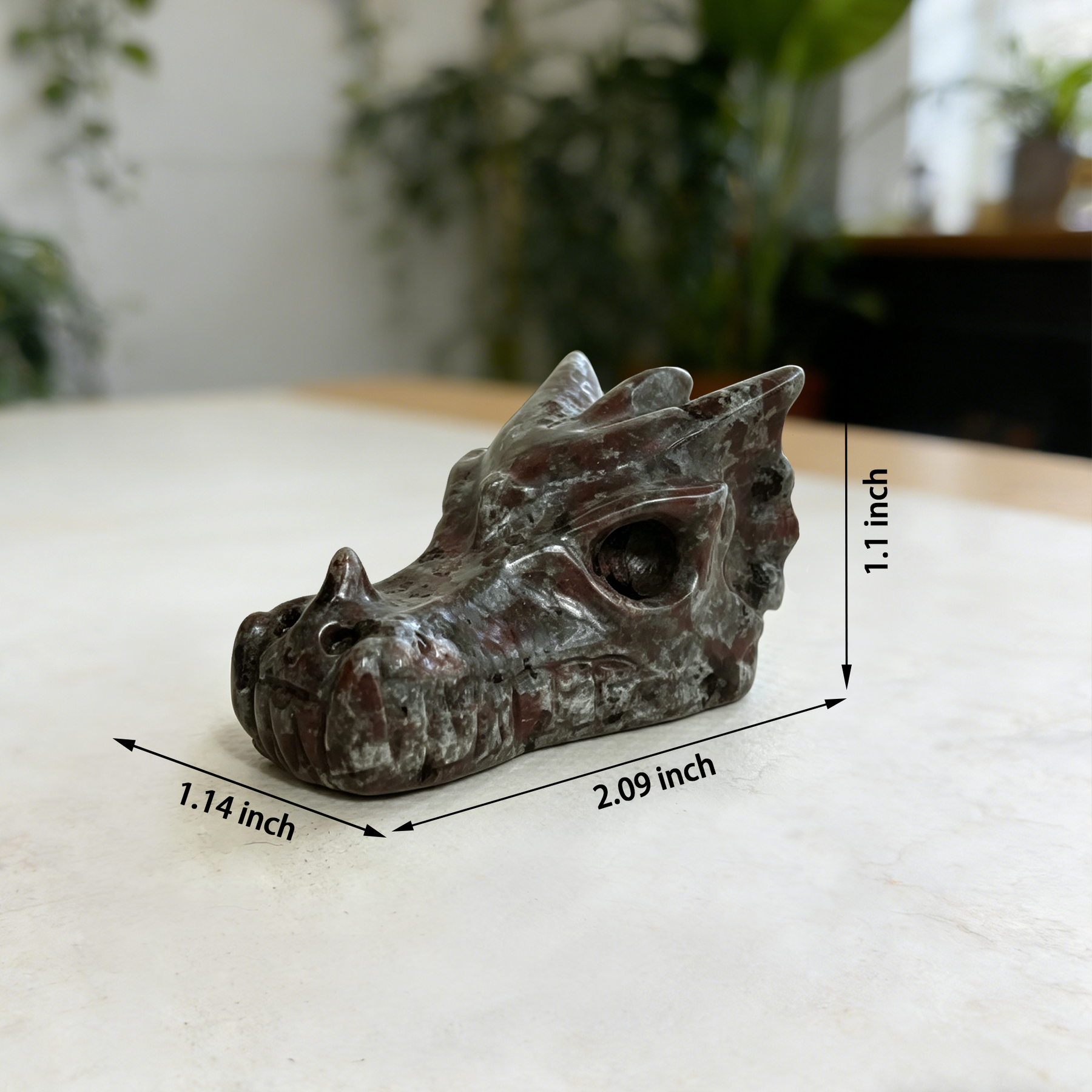 2.5 inch Yooperlite Chinese Dragon Skull - Natural Stone Sculpture — view 2