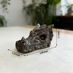 2.5 inch Yooperlite Chinese Dragon Skull - Natural Stone Sculpture — view 2