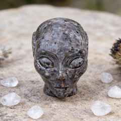 2 Inch Fire Stone Alien Crystal Skull – Skull — view 1