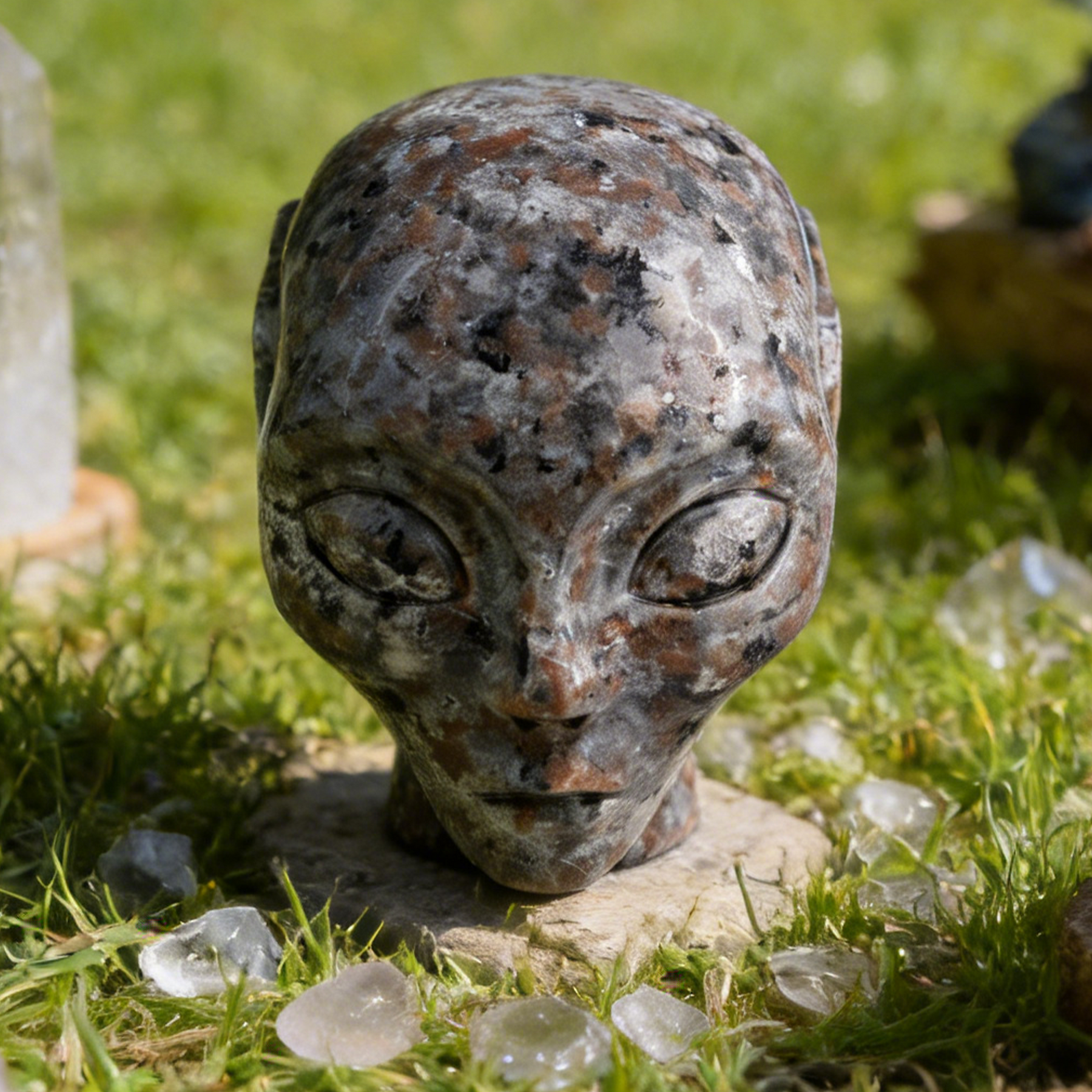 3.8 Inch Fire Stone Alien Crystal Skull — view 1