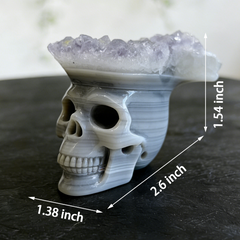 2.64 inch Amethyst Cluster Crown Crystal Skull - Natural Crystal — view 2