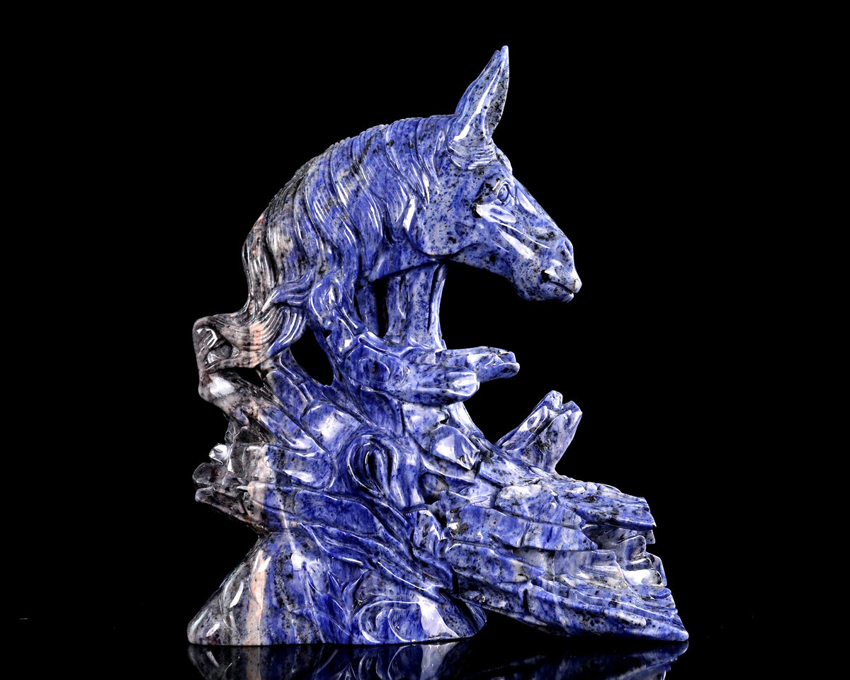 Sodalite Horse Head & Tree Stump