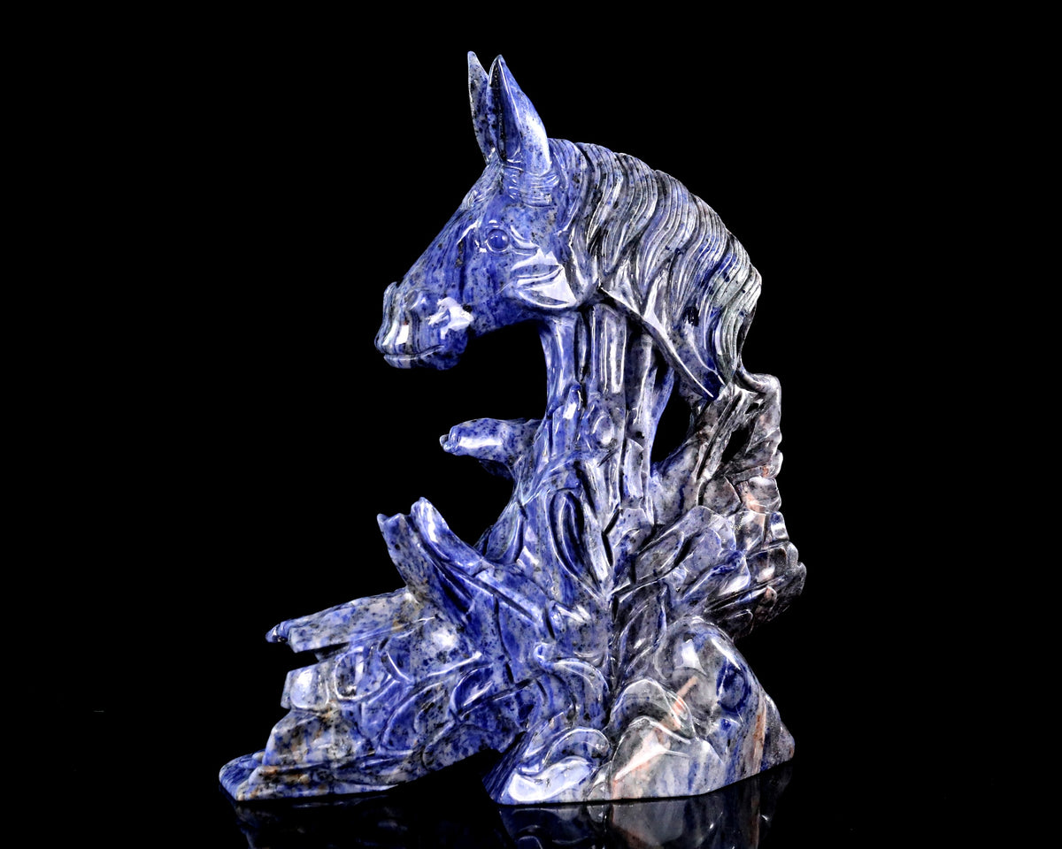 Sodalite Horse Head & Tree Stump