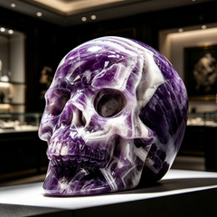 7-10 inch Dream Amethyst Crystal Skull - Titan Series Large Scale Crystal Skull — view 1