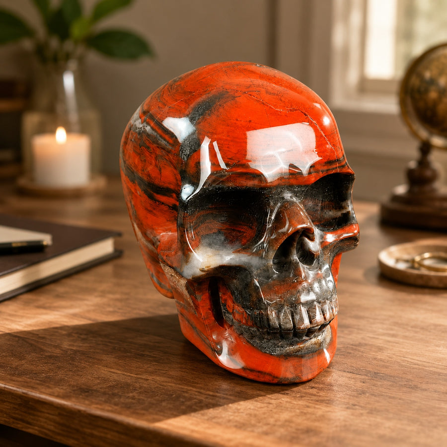 4.5-inch Red Jasper Skull