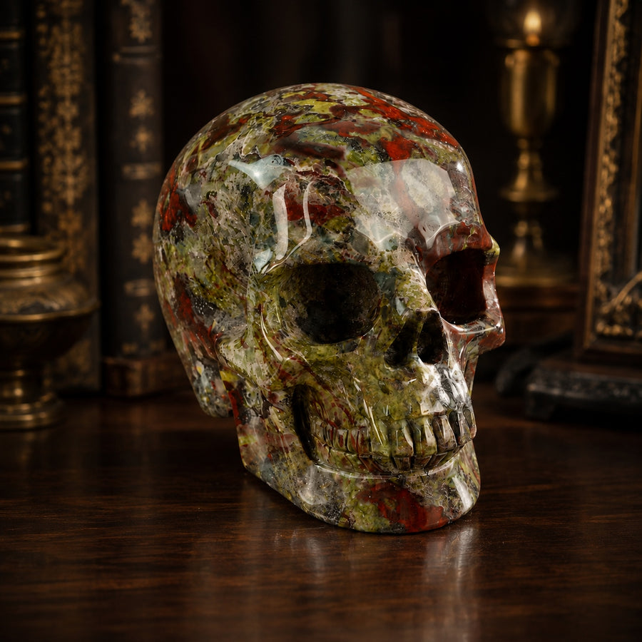 3-inch Dragon Blood Jasper Skull