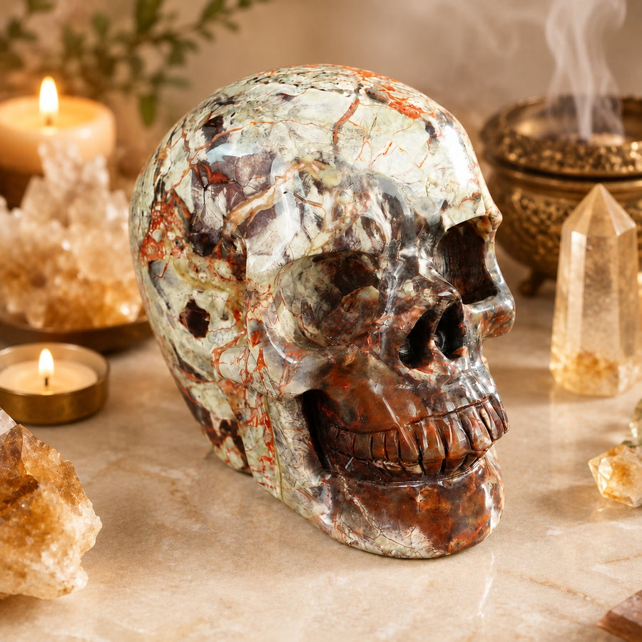 4.5-inch Money agate Skull