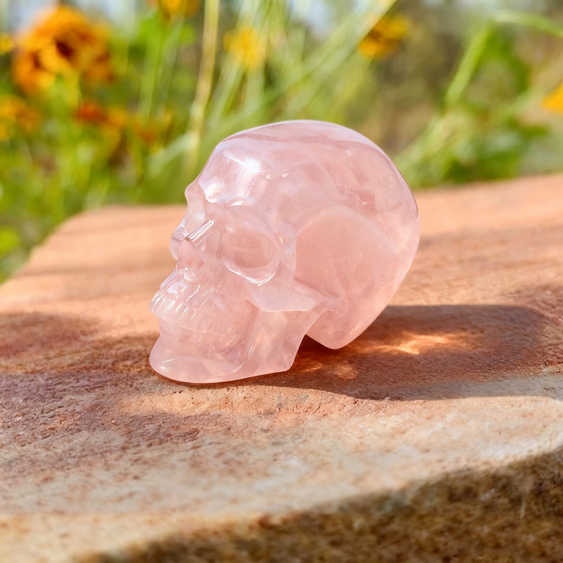 4.5 Inch Rose Quartz Crystal Skull — view 7