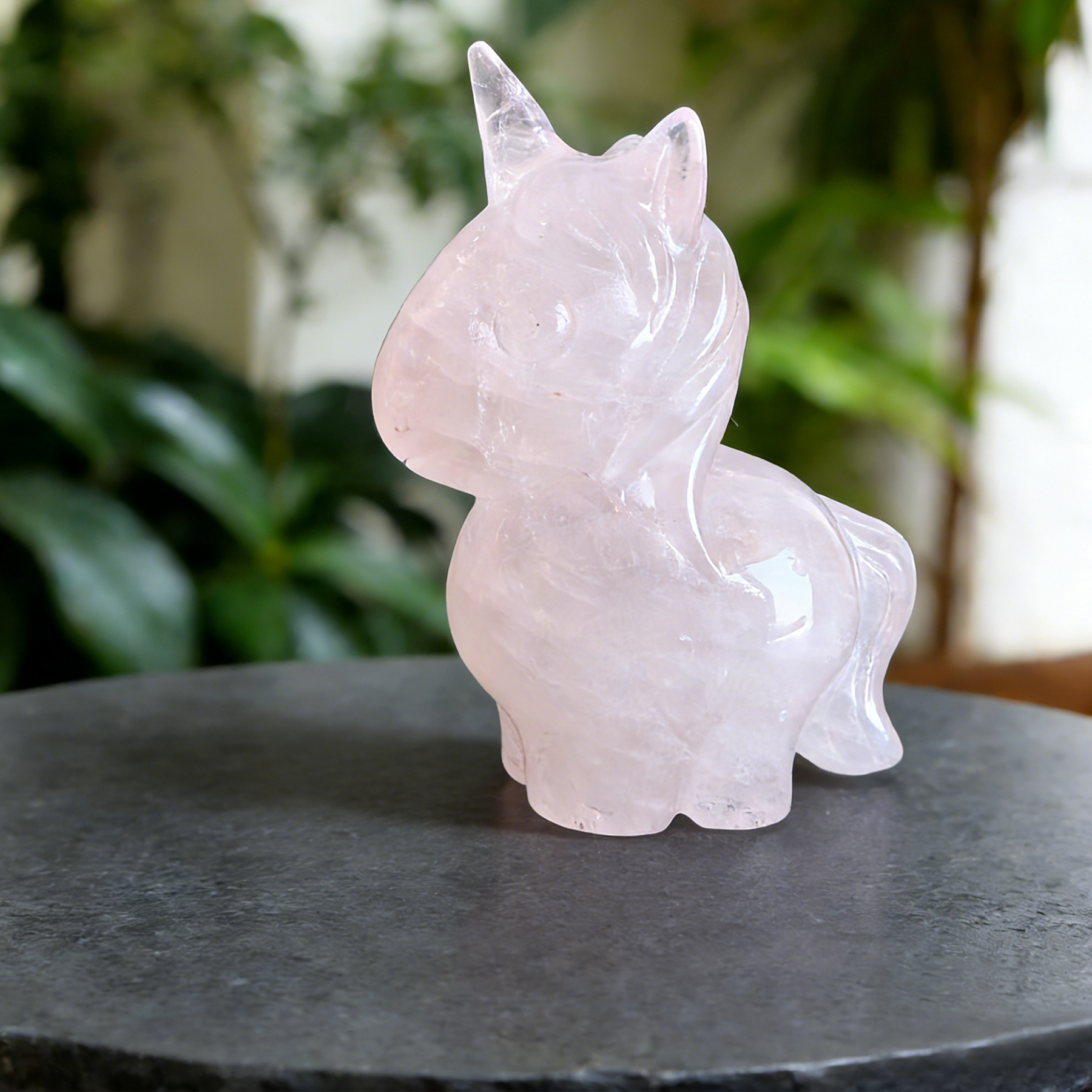 Rose Quartz Chibi Unicorn Carving — view 4