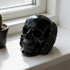 Hear No Evil Black Obsidian Skull — view 8