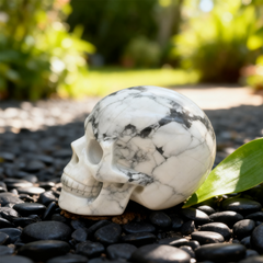 2 Inch White Howlite Turquoise Crystal Skull – Skull — view 4