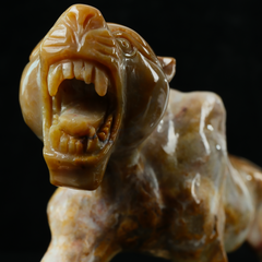 Yellow Chalcedony Leopard Carving — view 8