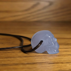 Blue Chalcedony Mini Skull Pendant – Gemstone Jewelry — view 6