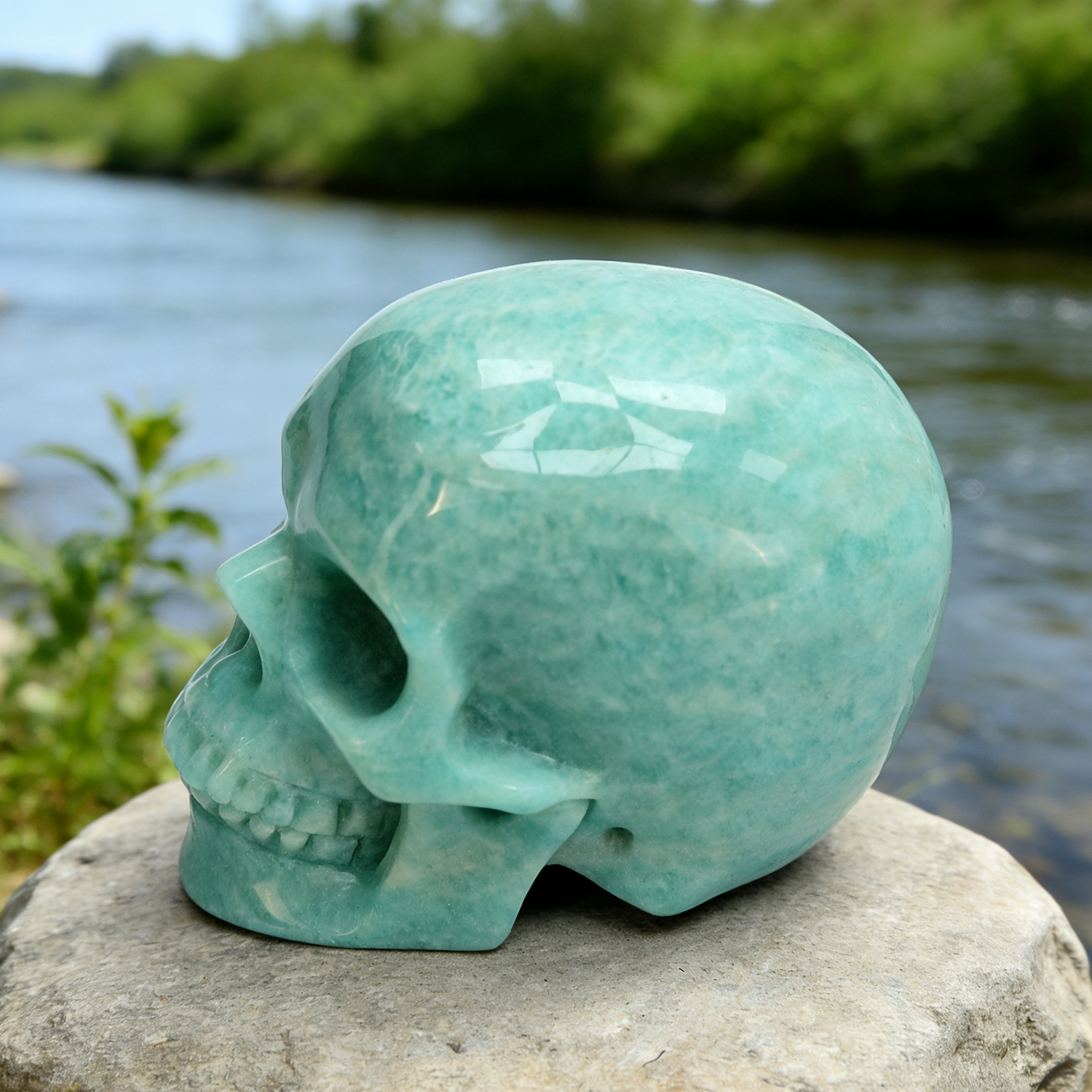2 Inch Amazonite Crystal Skull – Mini Stone — view 5