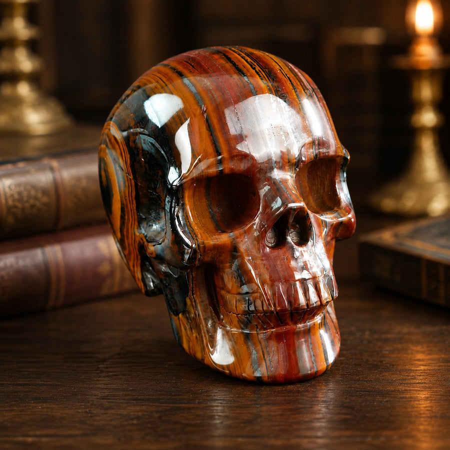 3-inch Tiger Iron Skull